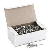 GEM OFFICE PRODUCTS GEM Aluminum Head Push Pins, Aluminum, Silver, 5/8", 100/Box (CPAL5)