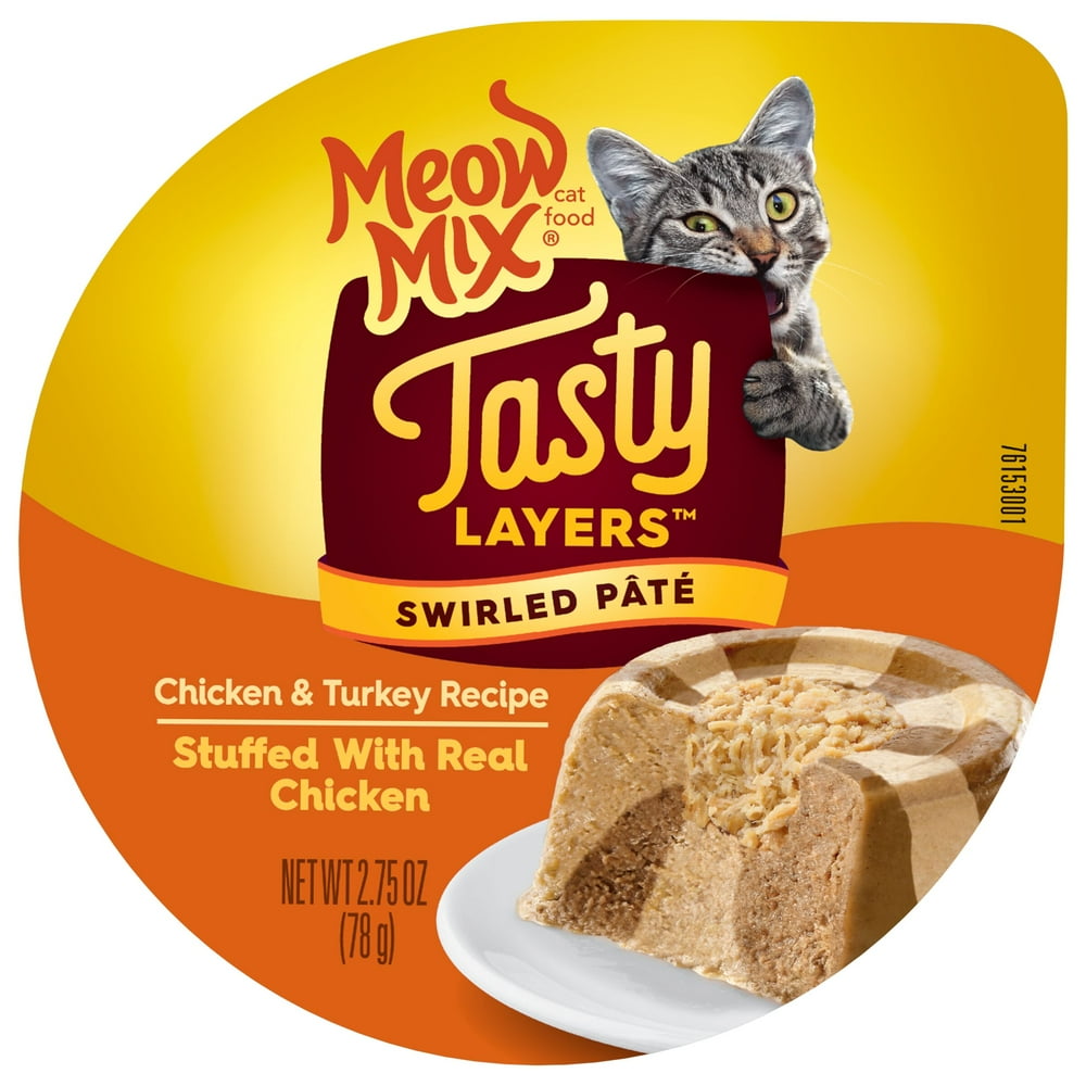 Meow Mix Tasty Layers Swirled Paté Cat Food, Chicken & Turkey Recipe