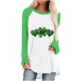thumbnail image 2 of Plus Size Women's St. Patrick's Day Themed Printed Pullover Raglan Sleeve Round Neck Shirt, 2 of 5
