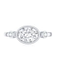 thumbnail image 4 of Rosec Jewels 1ct Lab Grown Diamond Ring - 6x8 mm Oval Engagement Ring - EF-VS Quality, 925 Sterling Silver, US 4.00, 4 of 8