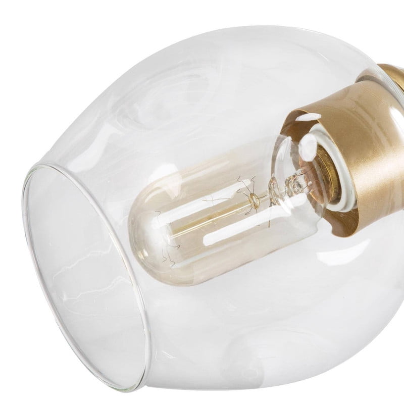 LNC Labycaritasy 3-Light Adjustable Brushed Gold Modern Chandelier with Clear Glass Shades