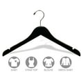 thumbnail image 4 of INTERNATIONAL HANGER 15 inch Black Wood Top Hanger with Non-Slip Shoulder Grips, 25 Pack, 4 of 4