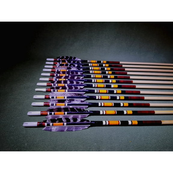 Wooden Archery Arrows Archery Personalized Arrow For Recurve Bow Longbow Medieval Traditional Ottoman Hunting Shoot with Gray Feather