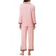 thumbnail image 3 of INSPIRAR CHIC Conjuntos de Pijamas de Satén para Mujeres de Dos Piezas con Parte Superior de Botón de Manga Larga de Encaje y Pantalón Ropa de Dormir Casual Rosa S, 3 of 6