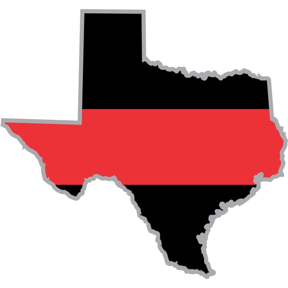 3.8 Inch Thin Red Line Texas Firefighter Decal