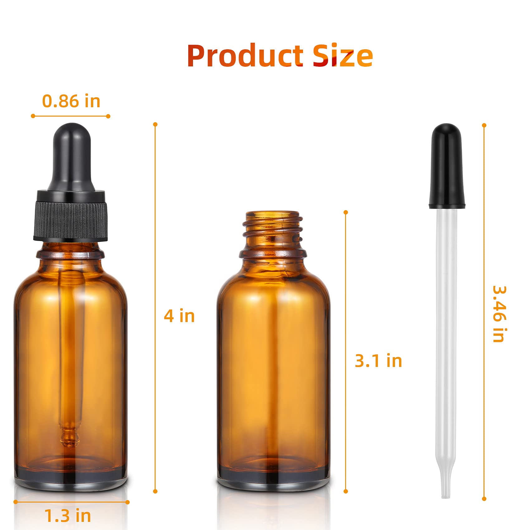 1 oz. Amber Glass Bottles with Dropper Caps (Pack of 6) - AromaTools®