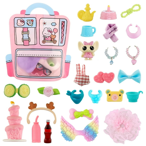 Minilpsshop 25PCS Random Accessories,Skirt Jacket Necklace Bowknot and More Accessories for Mini Pet Toys