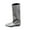 Gray, variant on Women Fashionable And Casual Slim Square Toe Wedge Heel High Tube Loose Sleeve Below Knee Knight Boots Gray 6