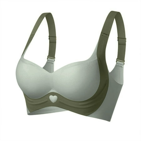 Gnurob Sports Bras for Womens  Seamless Bralettes Push Up Bralette No Underwire Brassiere Full Support Sprot BraBeauty Back Smoothing Bra Clearance Saving Green Medium