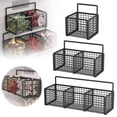 thumbnail image 7 of NOVELAR Black Expandable Storage Basket, 9.44 x 4.72 x 5.11 inch Double Grid, Strong Load-Bearing Wall Mount, Multi-Scenario Home Organization, 7 of 7