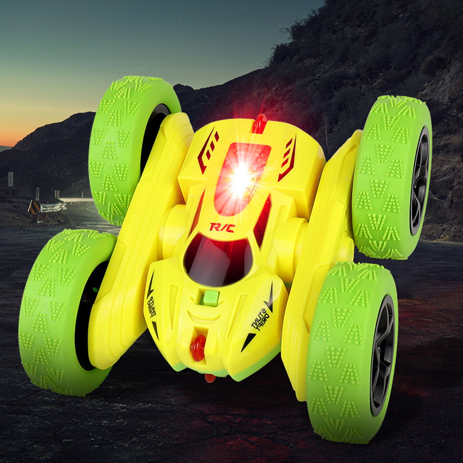 FEOLGEHLY Remote Control Stunt Car for Boys and Girls, RC Cars Stunt Drift Car 4WD High Speed Off-Road Double-Sided Driving 360° Flips Rotating, RC Crawler Rechargeable Battery, All Terrain Tires