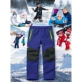 thumbnail image 7 of POENTAB Kids Boy's Snow Water Resistant Pants Youth Fleece Lind Hiking Softshell Warm Insulated Trousers Blue Size 11-13, 7 of 7