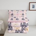 thumbnail image 5 of Manfei Cartoon Princess Castle Twin Comforter Sets,Pink Kawaii Bowtie Bedding Set,Pink Reversible,2pcs,1 Comforter and 1 Pillowcase, 5 of 7
