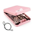 thumbnail image 2 of Small Safe,Car Safe,Night Stand Lock for Home Desk Bedside Travel with Lock Cable(Pink), 2 of 6