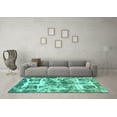 thumbnail image 3 of Ahgly Company Indoor Rectangle Abstract Turquoise Blue Modern Area Rugs, 2' x 3', 3 of 4