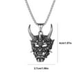 thumbnail image 3 of Mauxuk Halloween Jewelry Prajna Ghost Pendant Necklace - Stainless Steel Gothic Mirror Polished Necklace for Men & Women, 60cm Chain, 3 of 6
