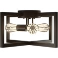 thumbnail image 1 of Lámpara de techo empotrada de 3 luces, lámpara de techo de 15 pulgadas, lámpara de techo con pantalla cuadrada de hierro, lámpara de techo de metal geométrico para cocina, pasillo, sala de estar,, 1 of 5