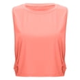 thumbnail image 5 of FINALGANG Womens Solid Color Crew Neck Side Hollow Quick Dry Cropped Tank Tops Summer Loose Workout Beach Casual Athletic Sleeveless Shirts For Ladies Trendy Top M, 5 of 5