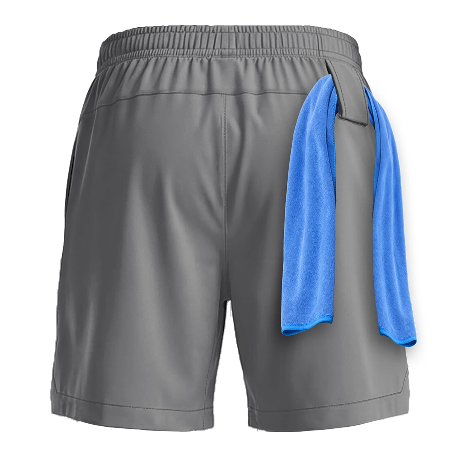 Men’s 2-in-1 Swim Trunks with Compression Liner, Quick-Dry Stretch Fabric, Drawstring Waist, and Pockets - Beach, Swimming, and Active Wear - Gray L