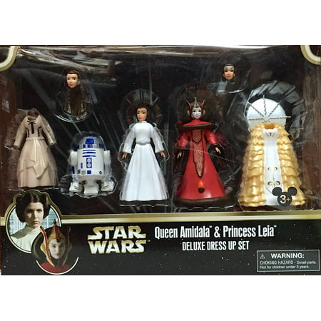 Disney Star Wars Queen Amidala and Princess Leia Figures Deluxe Dress Up Set With R2-D2 - Disney Parks (Best Disney Characters To Dress Up As)