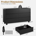 thumbnail image 5 of Aufeile Bedroom Dresser and Nightstand 3 Piece Set, 53" 6 Drawer Wood Dresser & Nightstand Set of 2 with Charging Station, Modern Curved Bedroom Furniture Set, Chest of Drawers, Black, 5 of 11