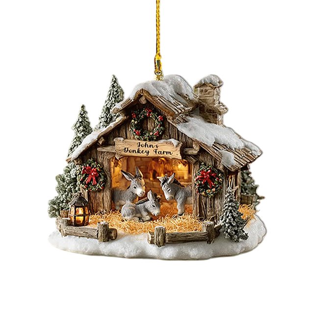 Decoraciones de la Granja de Pollo de Madera Decoraciones de la Granja de Pollo de Madera Decoraciones de Navidad Decoraciones de Granja de Pareja Pequeños Ornamentos de Navidad