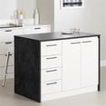 thumbnail image 3 of South Shore Myro, Contemporary Kitchen Island, Faux Black Stone and White, 3 of 7