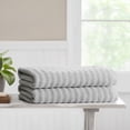 thumbnail image 4 of Mainstays Performance Cotton 2-Piece Bath Sheet Set, Oversized Super Soft Quick Dry Fade Resistant, Textured Silver, 4 of 8