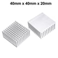 thumbnail image 4 of 2Pcs 40mm x 40mm x 20mm Disipador de Calor de Aluminio a Diffuse Fin de Enfriamiento Tonal Plateado, 4 of 4