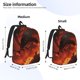 thumbnail image 2 of Disketp Fiery Dragons Castle Attack Mochila de Lona Estampada, Mochila Escolar de Viaje Ligera para Estudiantes y Portátil-Small, 2 of 5