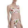 thumbnail image 2 of Daiia Snowflakes Santa Claus printed 2 piece Swimsuit Bikinis for Women High Waisted Racerback Bathing Suits Summer Tummy Control Scoop Neck Swimwear-Small, 2 of 8
