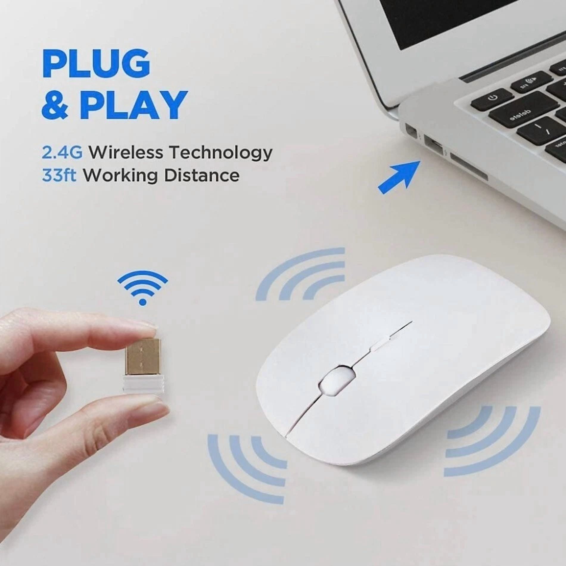 BUTTERFLY- 2.4Ghz Usb Wireless Optical Mouse Mice For Pc Laptop Computer (White)