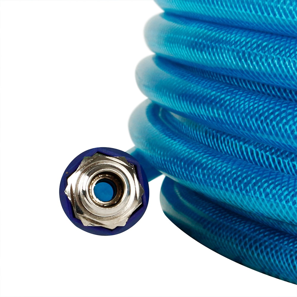 3/8 Inch Polyurethane Air Hose 1/4 Inch Male NPT Fittings 200 PSI 50 Feet Blue AU-2082