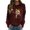 Wine, variant on Cool Womens Hoodies Women's Casual Round Neck Raglan Long Sleeved Colorful Sunflower Cat Print Pullover Sweatshirt Sweater, Size XXL
