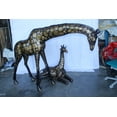 thumbnail image 3 of Nifao Life Size Bronze Giraffes Statues, One Laying, One Standing – Garden Outdoor Decor Sculpture, 77"L x 21"W x 58"H, 3 of 12