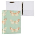 thumbnail image 3 of Butterflies Pattern 12.4x10.6in PVC Round Ring Binder, D-Ring 3-Hole, Metal Clip, 200 Sheets, 3 of 10