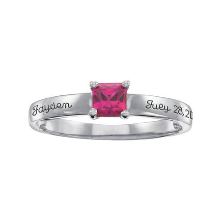 Keepsake - Personalized Family Jewelry Princess Stacking Ring available in Sterling Silver