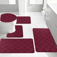 thumbnail image 4 of Bathroom Rugs Set under $5! kkbbma 5 Piece Bathroom Rugs Set, Soft Non Slip Memory Foam Bathroom Rugs, Machine Wash Bath Room Mat Set, Water Absorbent Bath Rug for Toilet and Floor, 4 of 7