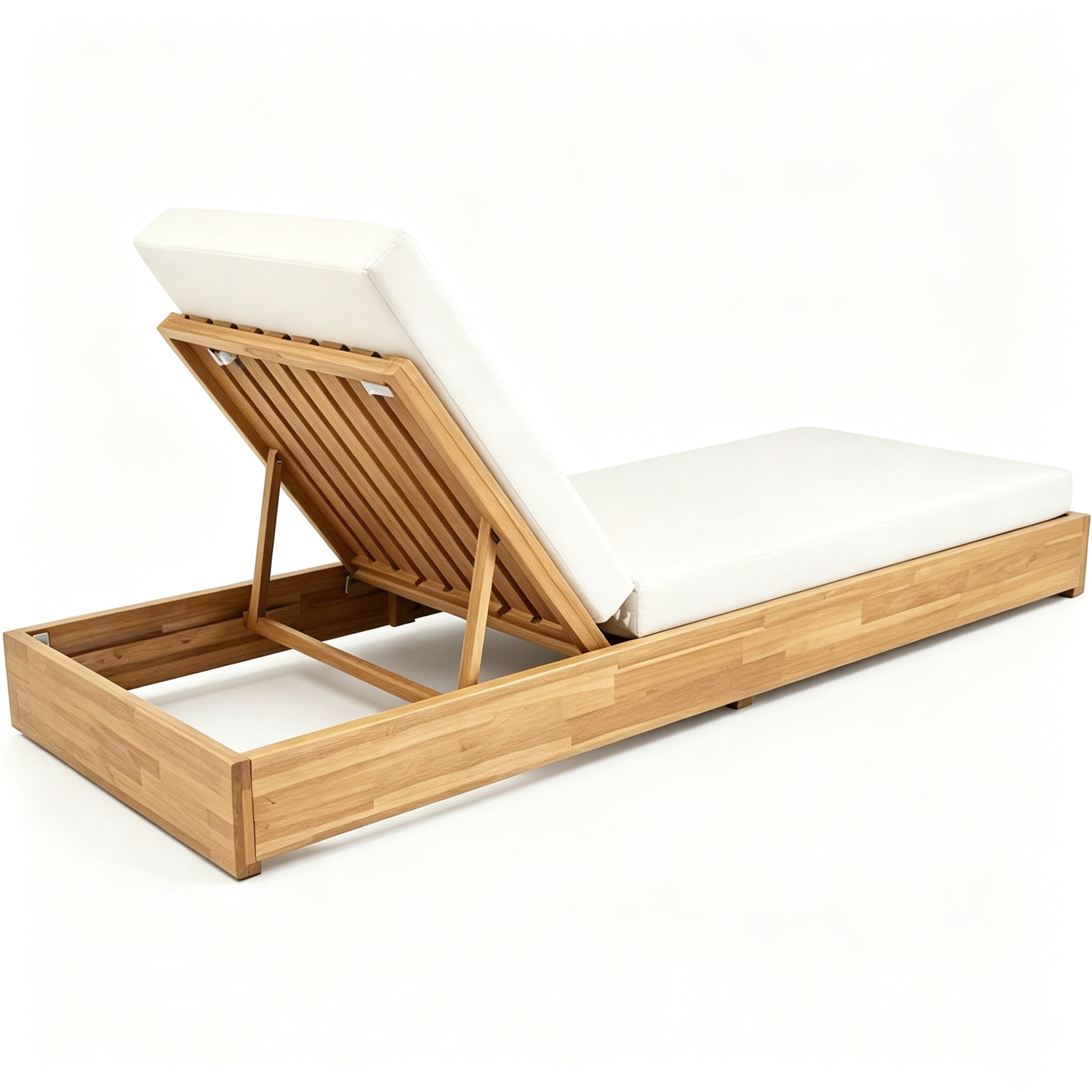 Christopher Knight Home 79" Outdoor Acacia Wood Chaise Lounge Frame, 5-Position Adjustable, Light Teak