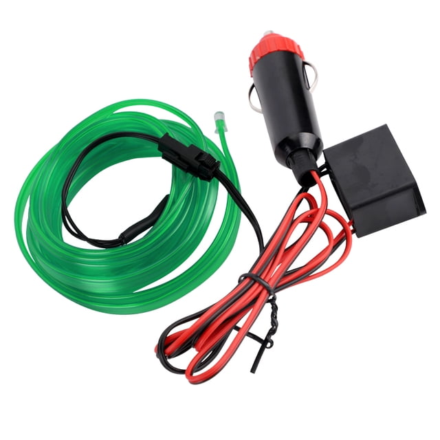 Kenally Tira de luces LED para iluminación Interior de coche de 3M, guirnalda de luces LED para coche, línea de tubo de cuerda de alambre, tira de luz Automoción decorativa y accesorios verde Kenally VI000918-07B