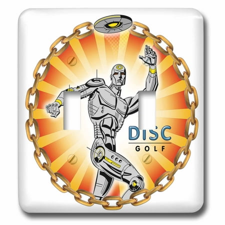 3dRose Robot Thrower 2 a mechanical robot throws frisbee playing disc golf - Double Toggle Switch (Best Way To Throw A Frisbee Golf Disc)