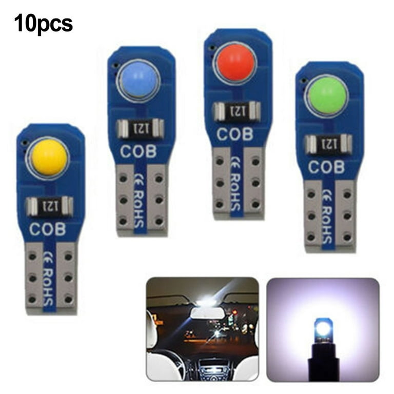 10PCS T5 W3W W1.2W Bright LED Instrument Indicator Wedge Light Walmart.com