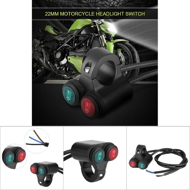 Interruptor de apagado y encendido de motocicleta, interruptor de botón de control doble de manillar de motocicleta universal de 22 mm, interruptor de bocina de motocicleta, el mejor en su clase