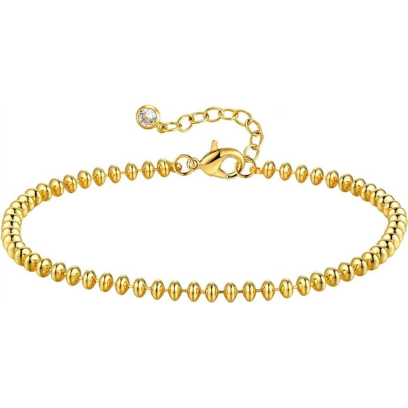 Gold Chain Bracelet For Women 14K Gold Plated Dainty Bracelets With Adjustable Chain Cute Bracelet Gold Trendy Jewelry[J3426]
