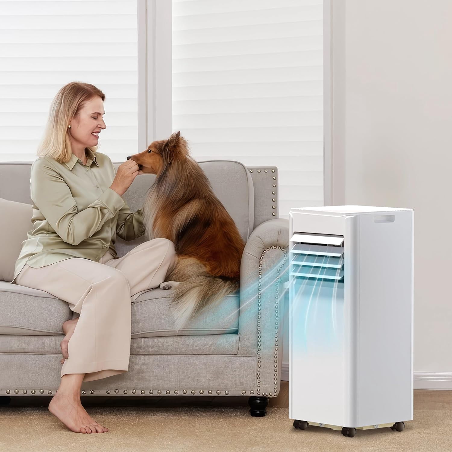 FREE VILLAGE Portable Air Conditioners,8000 BTU Air Conditioner for Room Up to 350 Sq.Ft,24H Timer,Remote Control,Dehumidifier,3 in-1 AC Unit with Window Kit for Bedroom,Indoor Rooms,Home Office