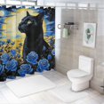 thumbnail image 7 of Patifu Cute Cat Roses Full Moon Shower Curtain for Bathroom Decoration 100% Polyester Washable Shower Curtain with Hooks 36"x72, 7 of 7
