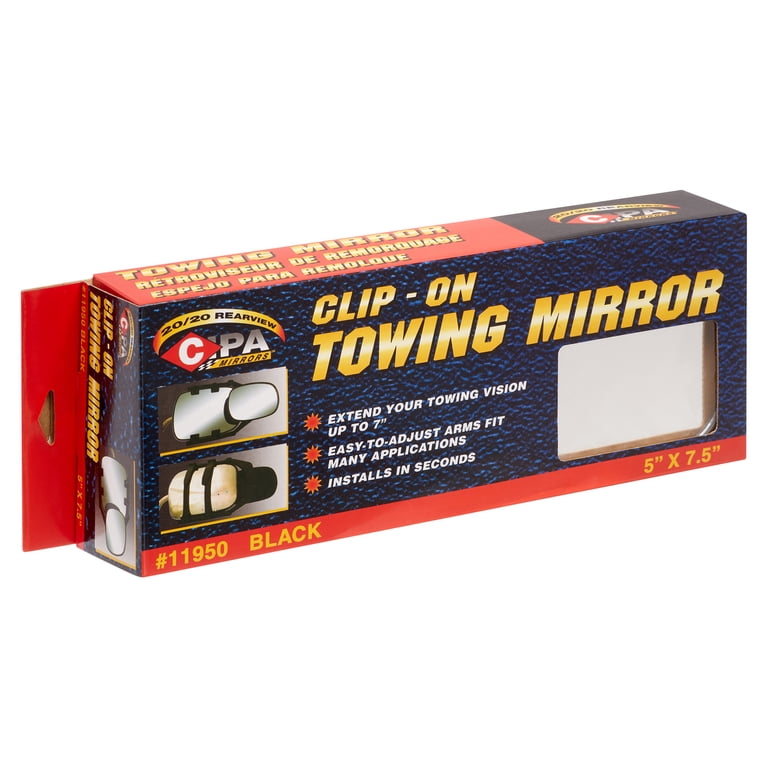 CIPA 11950 Clip-On Towing Mirror for Large Factory Trucks and Vans