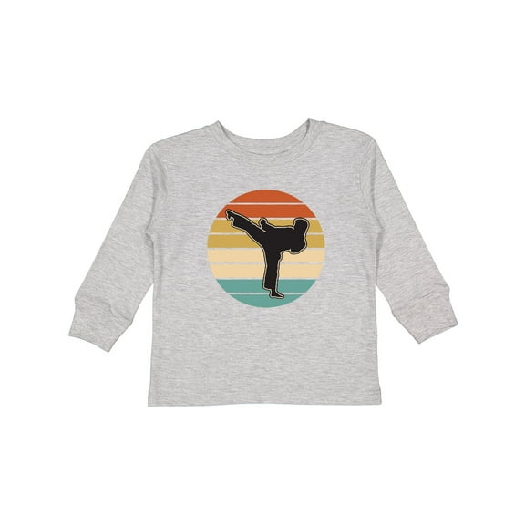Inktastic Karate Martial Arts Silhouette Boys or Girls Long Sleeve Toddler T-Shirt