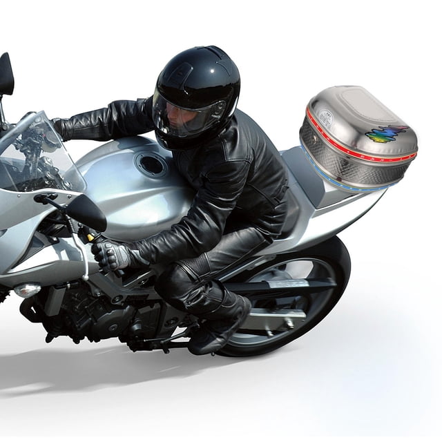 Phenofice 1Pc Silver Motorcycle Tail Bag High Strength Impact Resistant Rear Seat Storage Pack