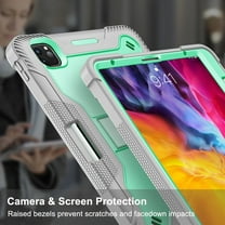 iPad Air 5 4 10.9" Case, iPad Pro 11 Case, Allytech Heavy Duty Shockproof Rugged Full Body Protective Case Impact Defender Hard Kickstand Cover for Apple iPad Air 5th 4th Gen, iPad Pro 11, Gray/Green